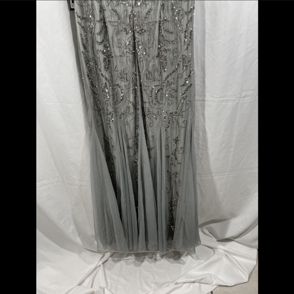 NWT Adrianna Papell Beaded‎ Embellished Mermaid Gown in Blue Mist [SZ 16 ] - Picture 9 of 10